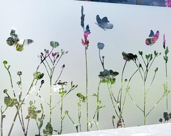 Window film grasses, privacy film, frosted glass film, sandblasted look, glass sticker, privacy protection, decorative film, individual sizes, f027