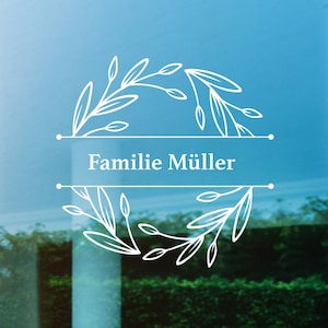 Sticker/Sticker, entrance door sign “Familie Mustermann” self-adhesive vinyl sticker in various sizes