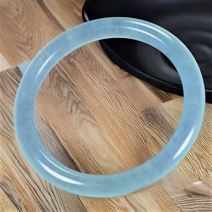 Natural Ice Blue Chalcedony Jade Bangle|Blue Froze Jadeite Healing Crystal Bangle Bracelet For Women|lucky Jade Gemstone Bangle|Gift For Her