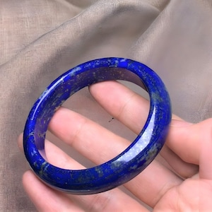 Natural!!! Lapis Lazuli Bangle For Women|Blue Lapis Crystal Bangle |Healing Gemstone lapis Bangle Bracelet |lucky lapis Bangle Gift For Her