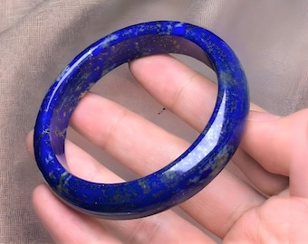 Lapis Gemstone Bangle Bracelet, Natural Stone (55.2mm/2.17