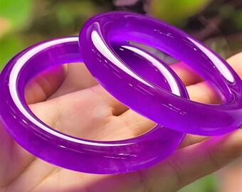 Natural!!! Lavender Jade Bangle Bracelet|Smooth Purple Jadeite Ice Crystal Jade Bangle For Women|Violet Healing Gemstone Bangle|Gift For Her