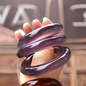 Naturbelassen!!! Lavendel Jade Armreif für Frauen|Violet Kristall Jadeit Armreif Armband|Lila Edelstein Glück Jade Armreif|Jubiläumsgeschenk