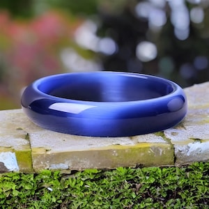 Natural!! Blue Opal Bangle For Women|Blue Healing Crystal Bangle Bracelet|Real Cats Eye Lucky Jade Gemstone Crystal Bangle|Bday Gift For Her