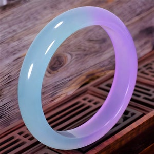 Natürlicher Violetter Jade Armreif|Lila Jadeit Armreif Heilstein Armreif Für Frauen|Lavendel Lucky Jade Kristall Armreif|Geschenk Für Sie