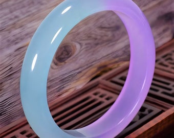 Natural Violet Jade Bangle|Purple Jadeite Bangle Healing Gemstone Bangle For Women|Lavender Lucky Jade Crystal Bangle Bracelet|Gift For Her