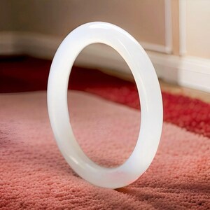 Natural!! White Jade Bangle For Women|Ice White Jadeite Bangle Bracelet|Healing Charm Real Bangle|Gemstone Clear Lucky Bangle|Gift For Her