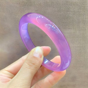 Natural!!! Purple Jade Bangle For Women|Lavender Crystal Jadeite Bangle Bracelet|Violet Ice Healing Gemstone Lucky Jade Bangle|Gift For Her