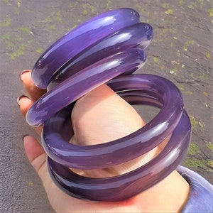 Natural Ice Lavender Jade Bangle|Violet Crystal Jadeite Bangle Bracelet|Real Crystal Purple Jade Bangle|Healing Gemstone Bangle|Gift For Her