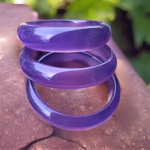 Natural Purple Violet Jade Bangle|Jadeite Bangle Healing Gemstone Bangle For Women|Lavender Lucky Jade Crystal Bangle Bracelet|Gift For Her