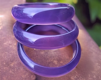 Natural Purple Violet Jade Bangle|Jadeite Bangle Healing Gemstone Bangle For Women|Lavender Lucky Jade Crystal Bangle Bracelet|Gift For Her
