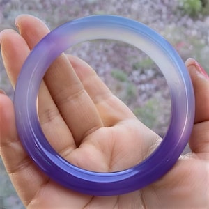 Natürlicher Jade Violett Armreif|Lila Jadeit Armreif Heilstein Armreif für Frauen|Lavendel Rare Jade Kristall Armreif|Geschenk!! Für Sie
