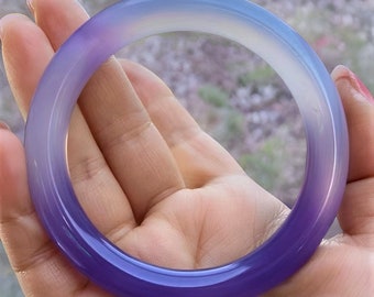 Natural Jade Violet Bangle|Purple Jadeite Bangle Healing Gemstone Bangle For Women|Lavender Rare Jade Crystal Bangle Bracelet|Gift!! For Her
