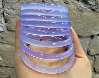 Natural Lavender Jade Bangle For Women|Healing Gemstone Jade Jewelry|Purple Jadeite Crystal Bangle Bracelet|Lucky Jade Bangle|Gift For Her