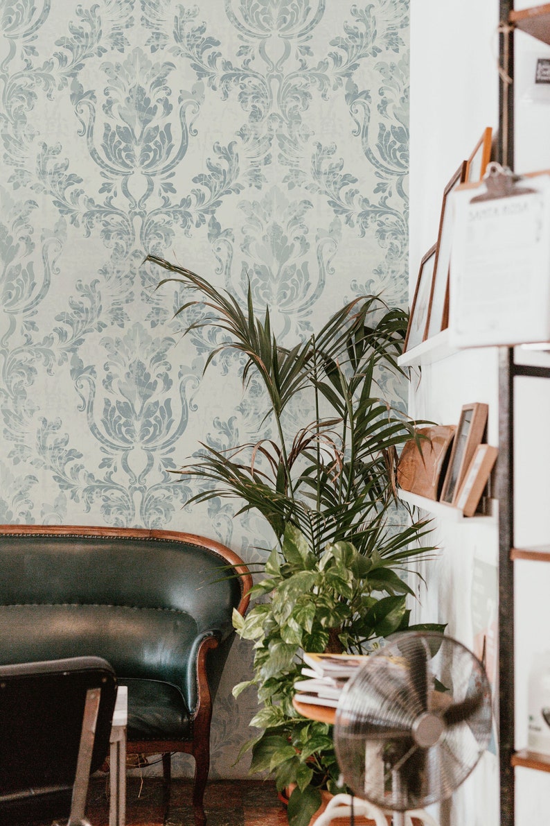 Vintage Damask Peel and Stick Wallpaper Removable Etsy