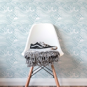 Ocean Waves   Peel and Stick Wallpaper Removable Wallpaper Wall Decor Home Decor Wall Art Printable