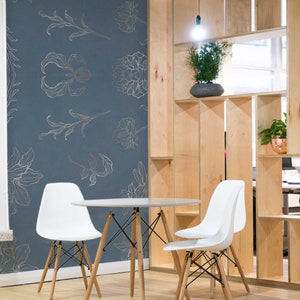 Floral Nacht Schälen und Stick Tapete Abnehmbare Tapete Wanddekor Wandkunst Raumdekor Wandbehang