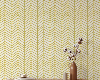 Herringbone Wallpaper, Removable Peel and Stick Wall Decor, Self-Adhesive, Renter Friendly, Modern Space Design
