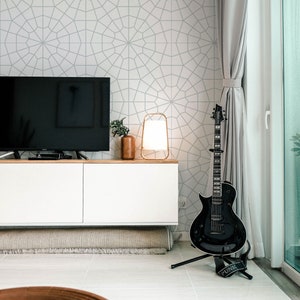 Rain Blue Geometric Wallpaper, Available In Traditional or Self Adhesive material