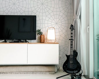 Rain Blue Geometric Wallpaper, Available In Traditional or Self Adhesive material, Self-Adhesive, Renter Friendly