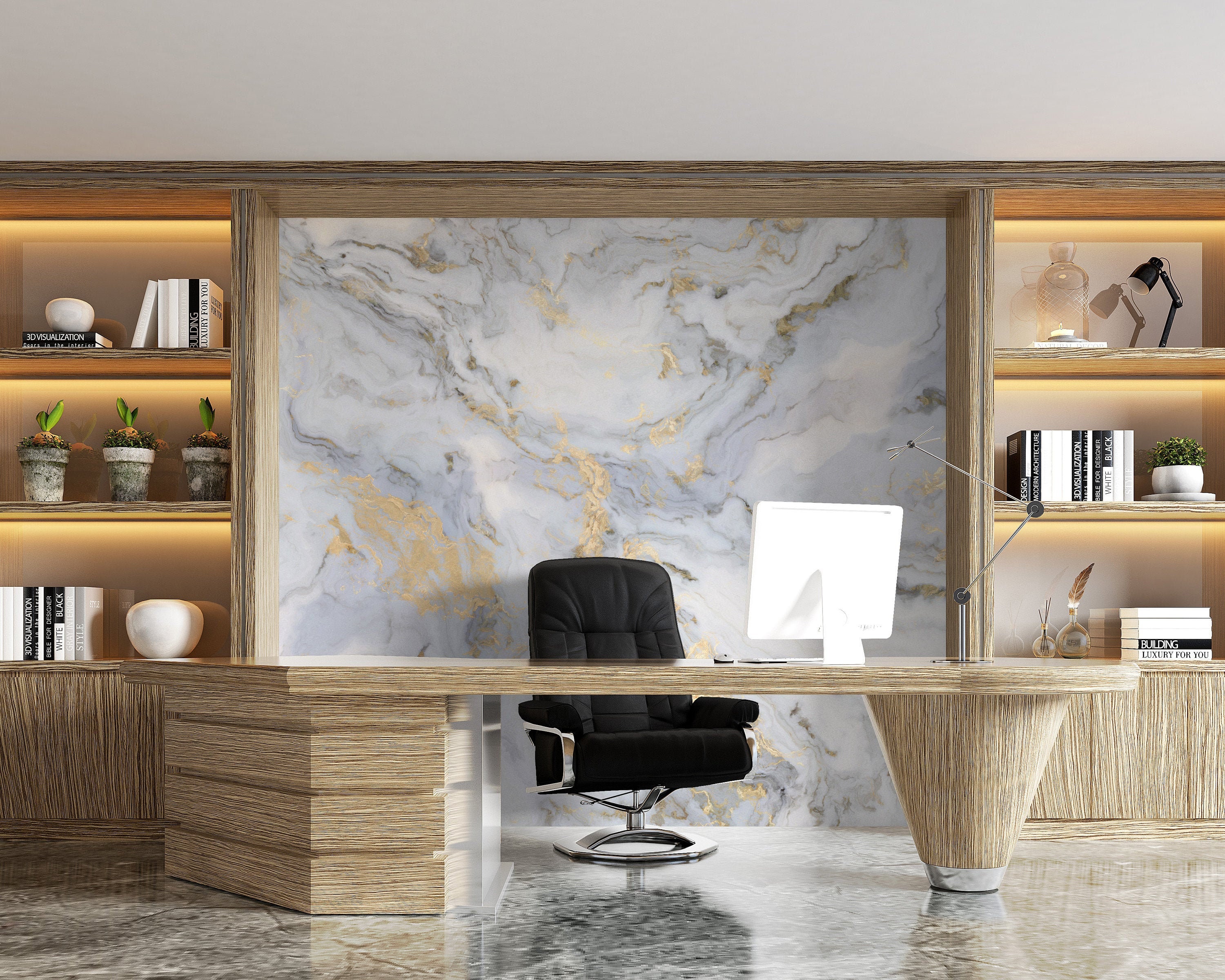 Marble wallpaper Peel and Stick Marble Wall Mural marble Etsy