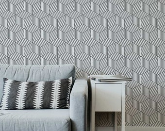 Cubes Wallpaper Mural 3D Geometric Peel and Stick, Self-Adhesive, Renter Friendly, Removable Roll, Accent Room Decor