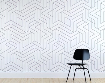 Grey Modern Wallpaper Mural, Self-Adhesive, Renter Friendly, Removable Roll, Accent Room Decor, Easy Installation