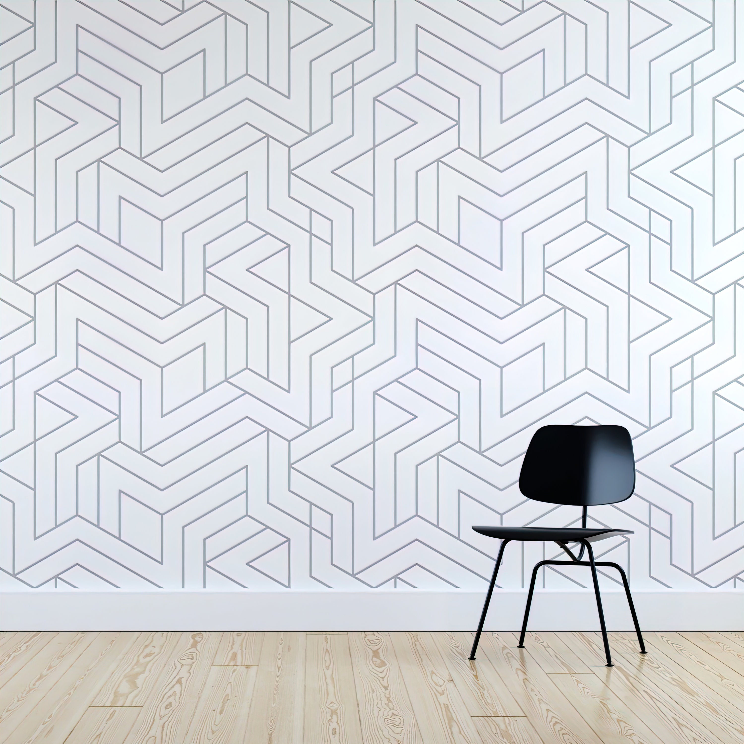 Grey Modern Wallpaper Mural Etsy