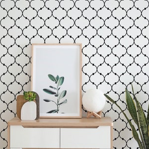 Classic Moroccan Wallpaper, Morocco Quatrefoil, Peel and Stick or Traditional Wallpaper