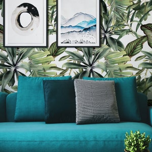 Jungle Leaves | Removable Wallpaper | Peel and Stick Wallpaper | Wall Paper | Wall Mural