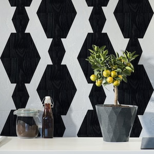 Infinity Wood Block Design removable wallpaper, self adhesive or traditional material, Scandi style self adhesive temporary wallpaper