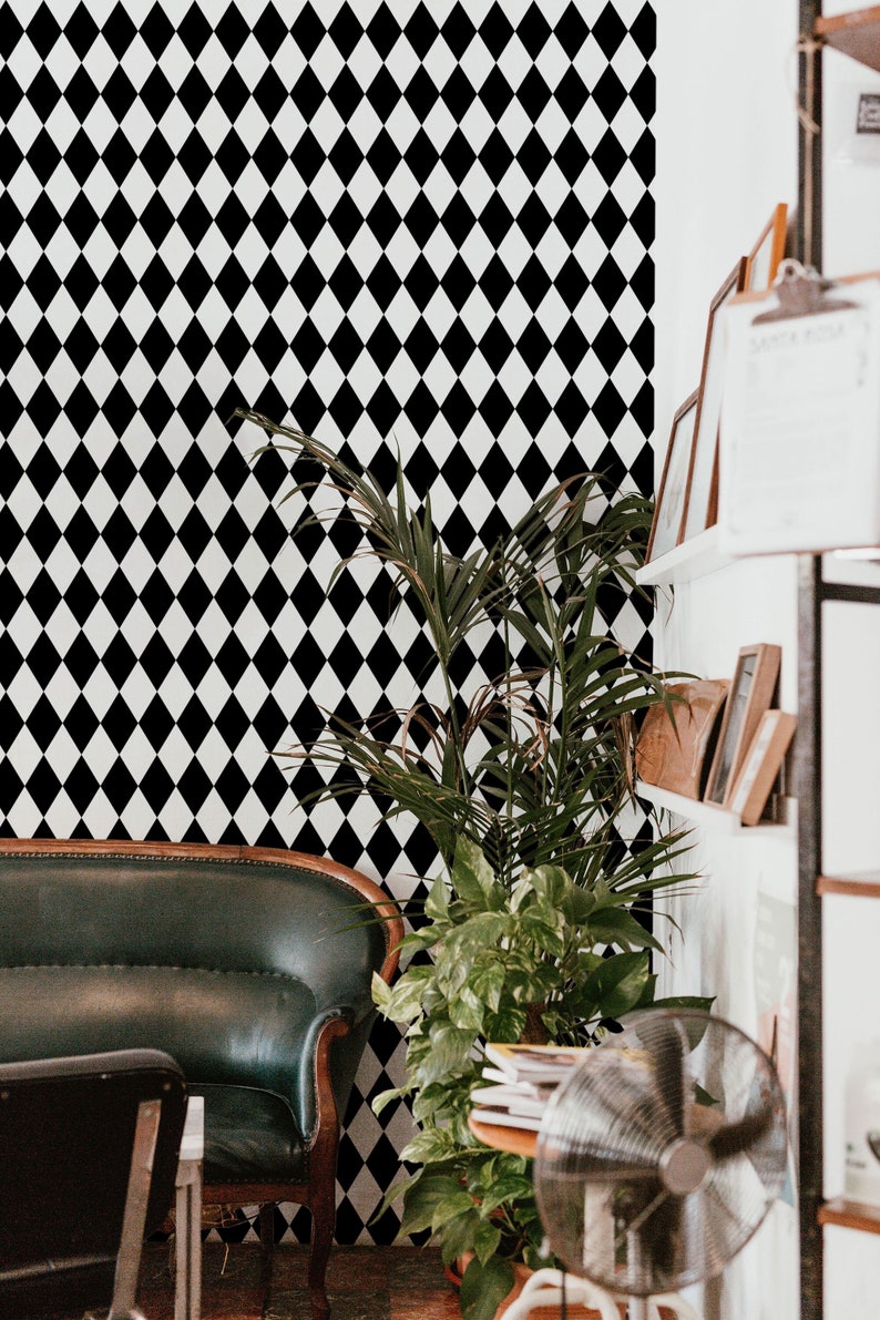 Geometric Harlequin Wallpaper Temporary Removable or Etsy UK