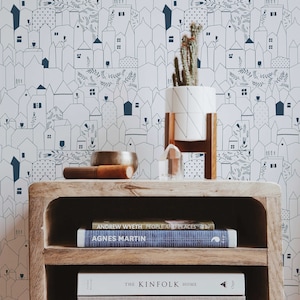 Oneline Town Peel and Stick Wallpaper Removable Wallpaper Wall Decor Wall Art Room Decor Wall Prints Wall Hanging