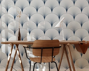 Scallop Pattern Peel and Stick Wallpaper, Ocean Theme Removable Wall Decor, Self-Adhesive, Renter Friendly, Modern Space Design