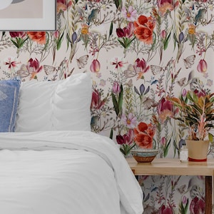 Vintage Provance Style | Peel and Stick Wallpaper | Removable Wallpaper | Wall Decor | Home Decor | Wall Art | Wall Prints