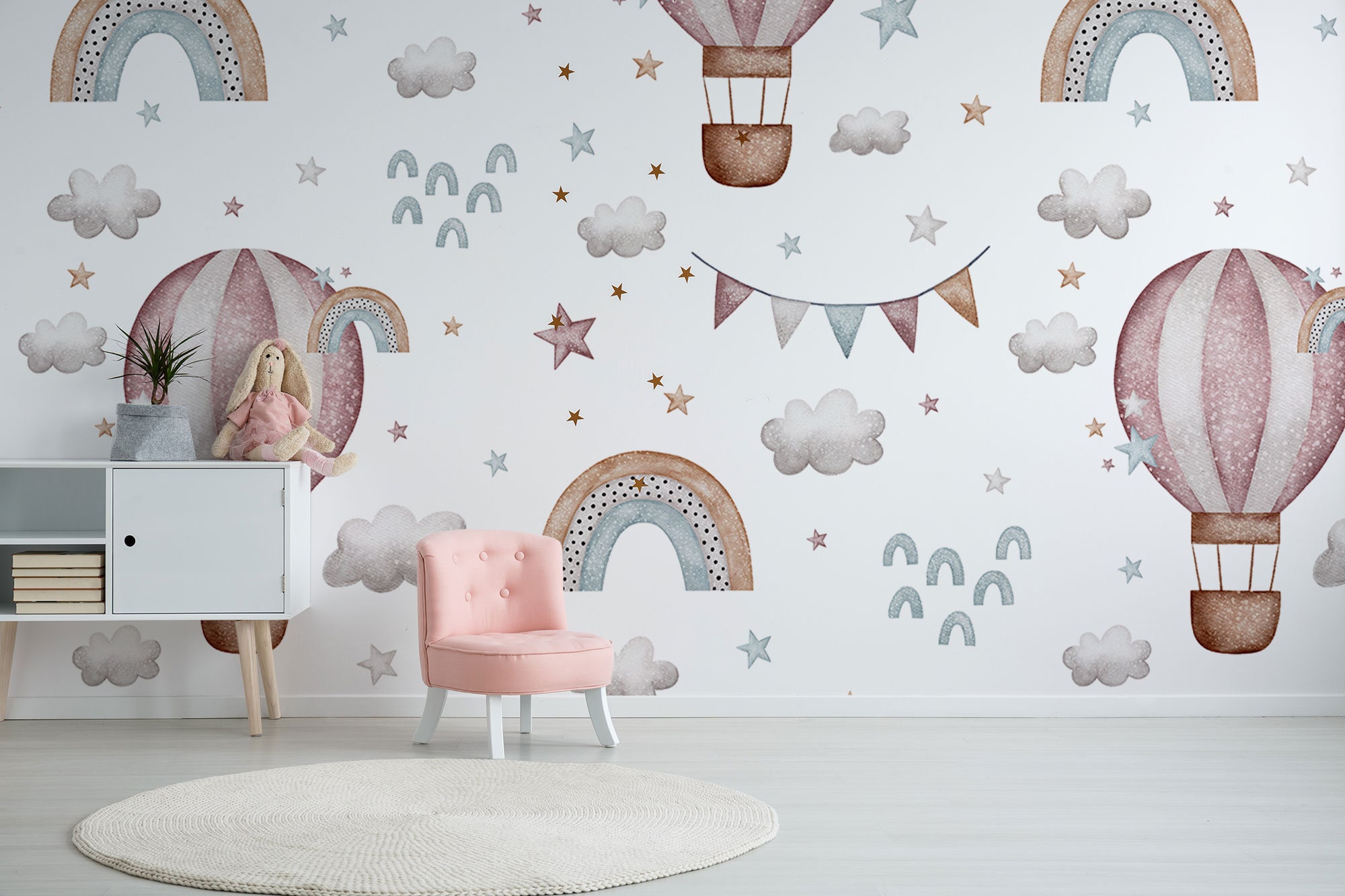Tapete Heißluftballon Tapete fürs Kinderzimmer - Etsy Schweiz, image size:2000x1333