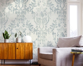 Damask Wallpaper Mural William Morris Style Peel and Stick, Self-Adhesive, Renter Friendly, Removable Roll, Accent Room Decor
