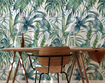 Peel and Stick Wallpaper - Palm Monstera Leaf, Tropical Wall Decor, Self - Adhesive, Renter Friendly, Removable Roll