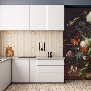 Carta da parati rimovibile, carta da parati staccabile e adesiva, carta da parati murale - Vaso di fiori di De Heem