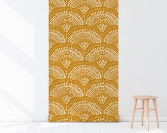Boho Wallpaper Mural Peel and Stick Removable Decor, Self-Adhesive, Renter Friendly, Modern Space Design, Easy Installation