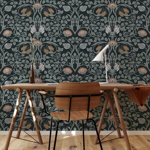 Retro Vintage Flowers | Wall Hanging | Peel and Stick Wallpaper | Removable Wallpaper | Wall Decor | Home Decor | Wall Art Printable