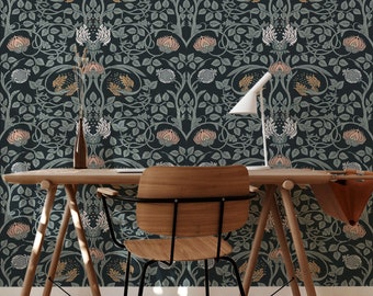 Retro Floral Peel and Stick Wallpaper, Vintage Home Decor, Self-Adhesive, Renter Friendly, Removable Roll, Modern Space Design