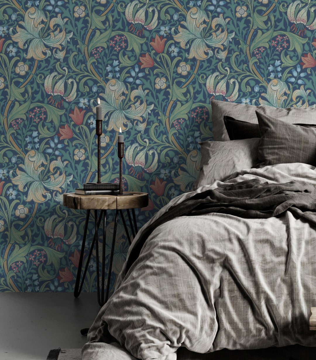 Wall Mural - William Morris EXCLUSIVE Golden Lily Pattern - Floral Home ...
