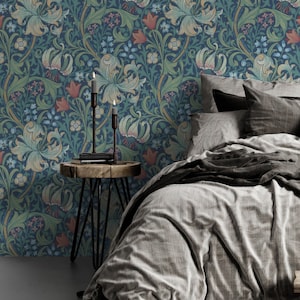 William Morris EXCLUSIVE Golden Lily Pattern - Floral Wall Mural Home Décor