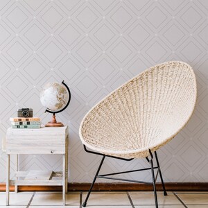 Geometric Tile Pattern Wallpaper, Elegant Geometric Design, Bohemian Bedroom, Peel and stick or Traditional Wallpaper
