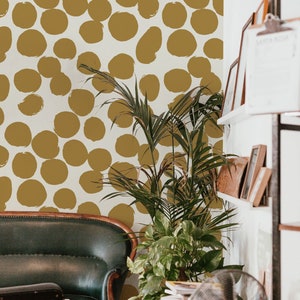 Gold Dots | Wallpaper Removable | Wallpaper Peel and Stick | Wall Decor | Home Decor