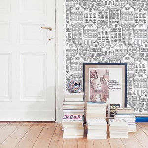 Papier peint Citylines Papier peint amovible Papier peint autocollant Décoration murale Décoration d&#39;intérieur Art mural imprimable
