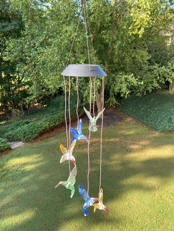 Buy Hummingbird Solar Wind Chime: Color Changing LED Garden Decor Online In India - Foto 7