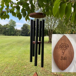 Personalized Optional, Outdoor Classical Harmonic Deep Tone Large Wind Chimes, Gentle Calming Sound for Remembrance, Sympathy Wind Chimes