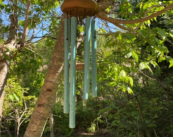 Joyous Wind chimes, 24 Inch Metal Blue Medium Wind chime. The sound can create a sense of peace and relaxation